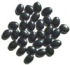 30 12mm Gunmetal Flat Oval Glass Beads